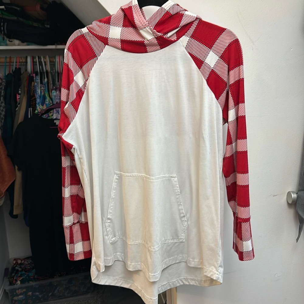 Plaid hoodie tee